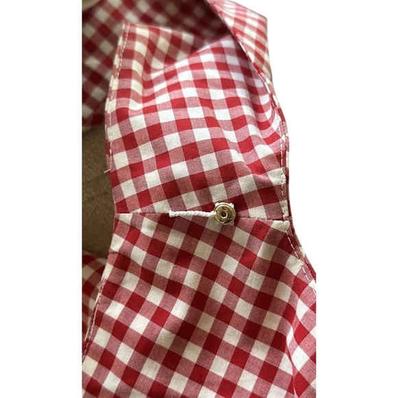 Kate Spade New York Red Gingham Tiered Dress Sleeveless V Neck - Picture 4 of 10